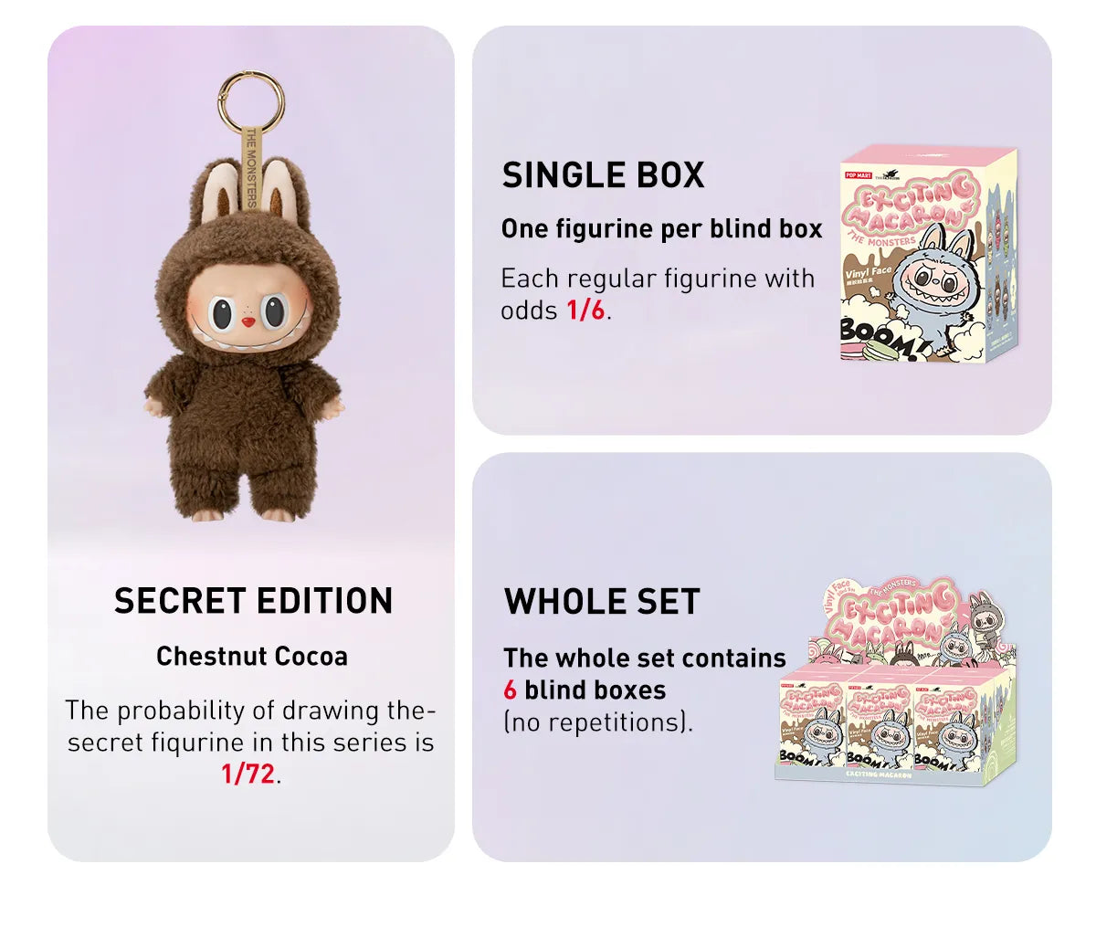 Pop Mart Labubu The Monsters - Exciting Macaron Vinyl Plush Blind Box